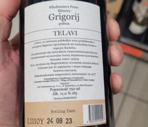 Grigorij. Wino gruzińskie WINO Grigorij. Wino gruzińskie butelka